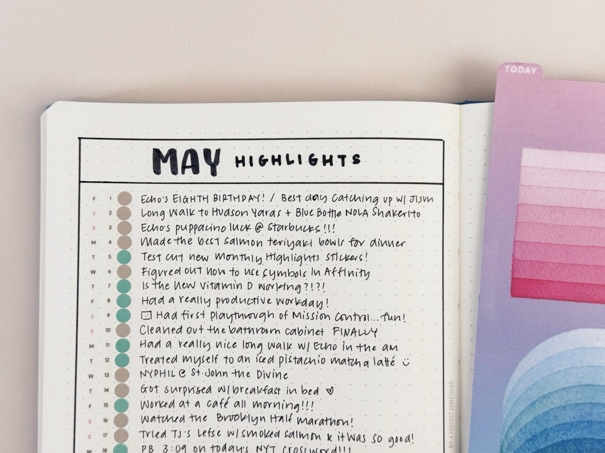 Five ways to track and rate your days in your journal
