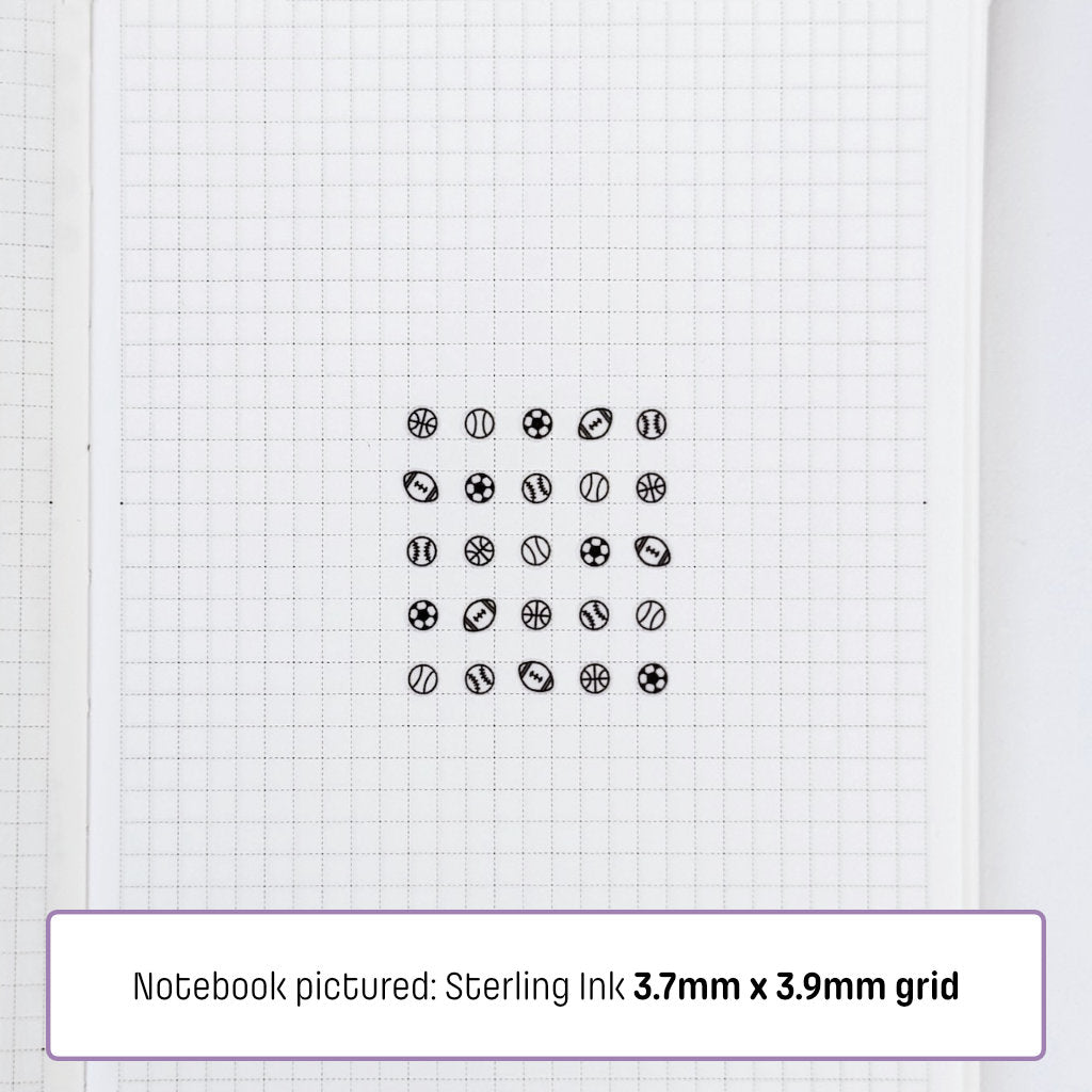 Tiny (4mm) Sports Icon Stickers (Black and White)