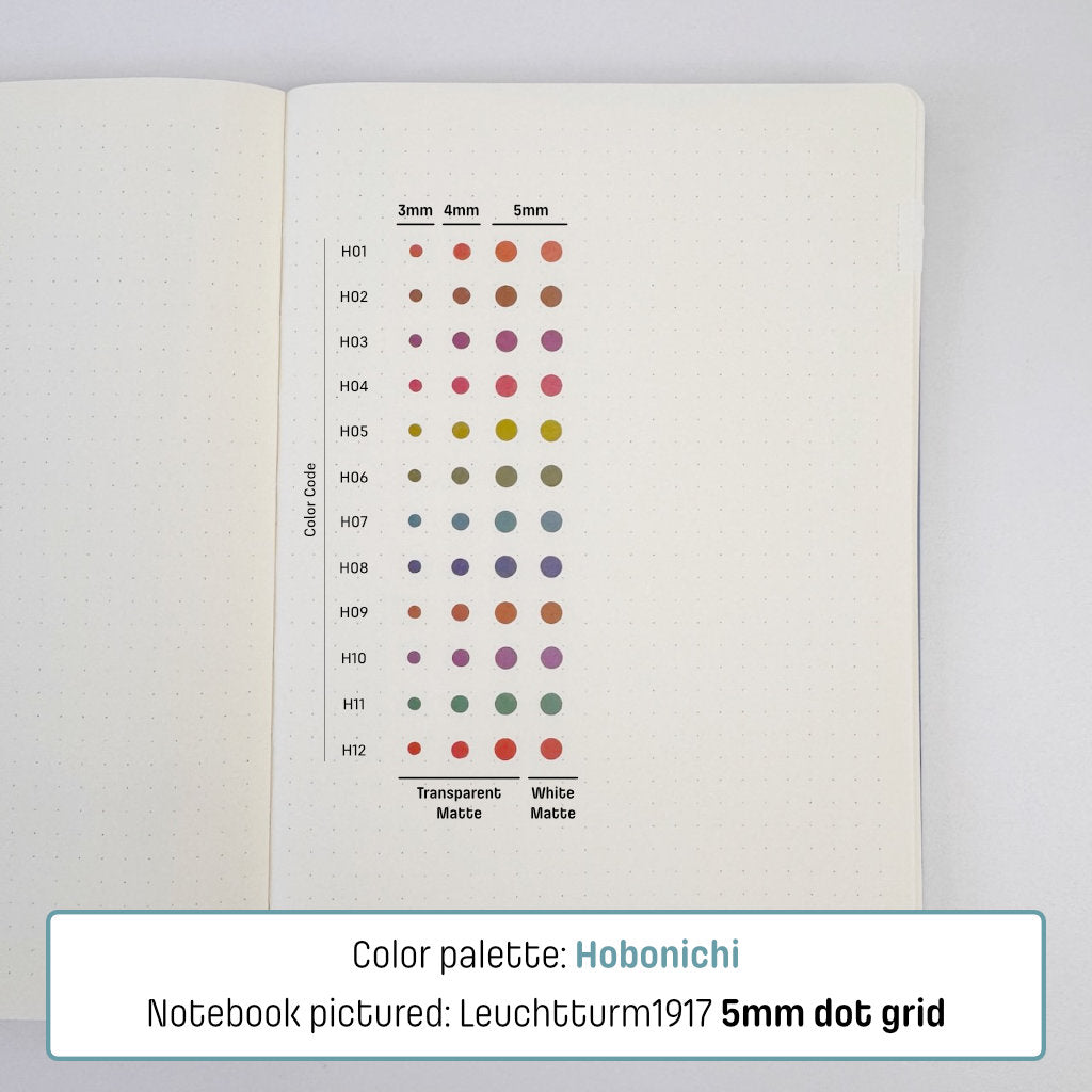 Micro (3mm) Tracking Dot Stickers: Hobonichi Color Palette Sampler Sets