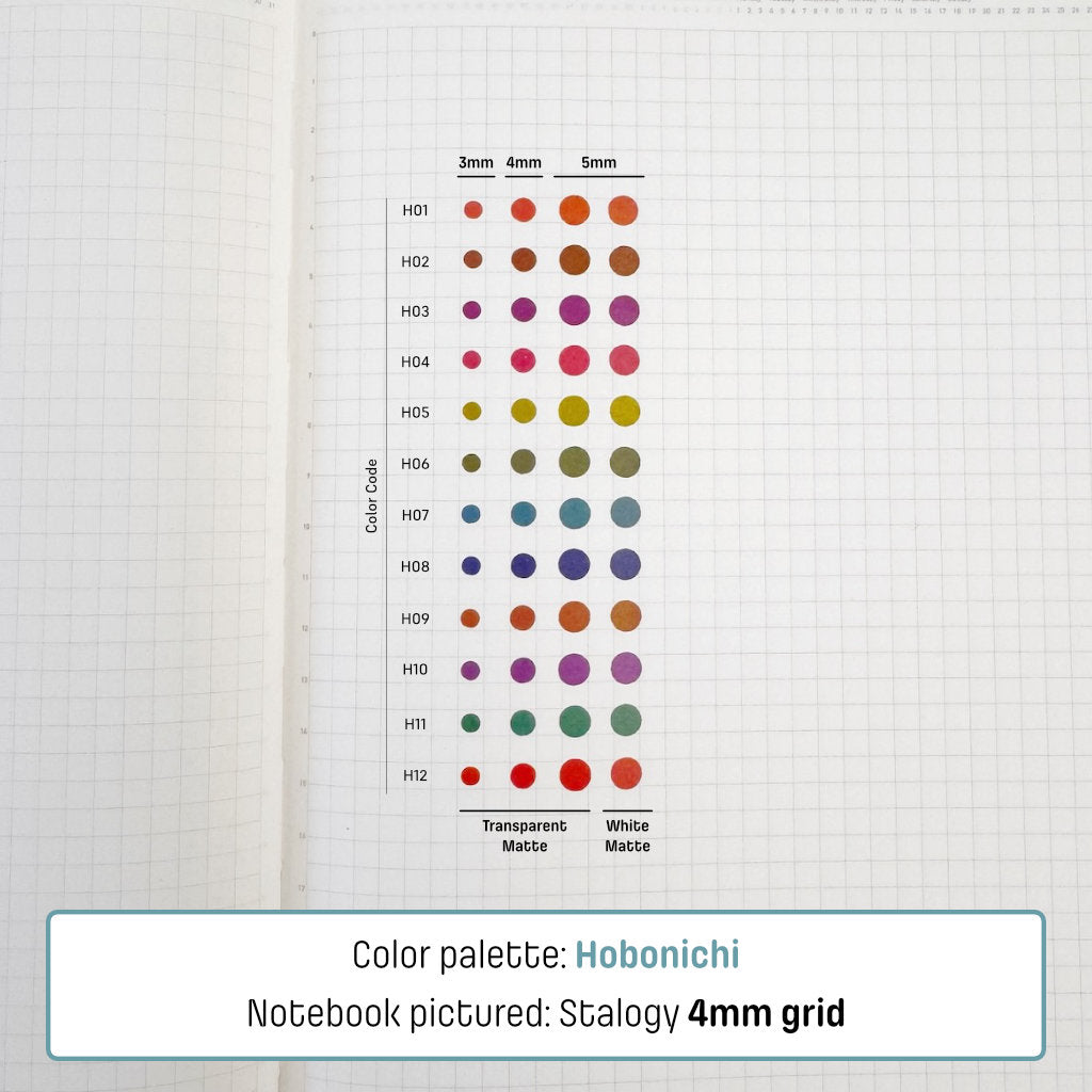 Micro (3mm) Tracking Dot Stickers: Hobonichi Color Palette Sampler Sets