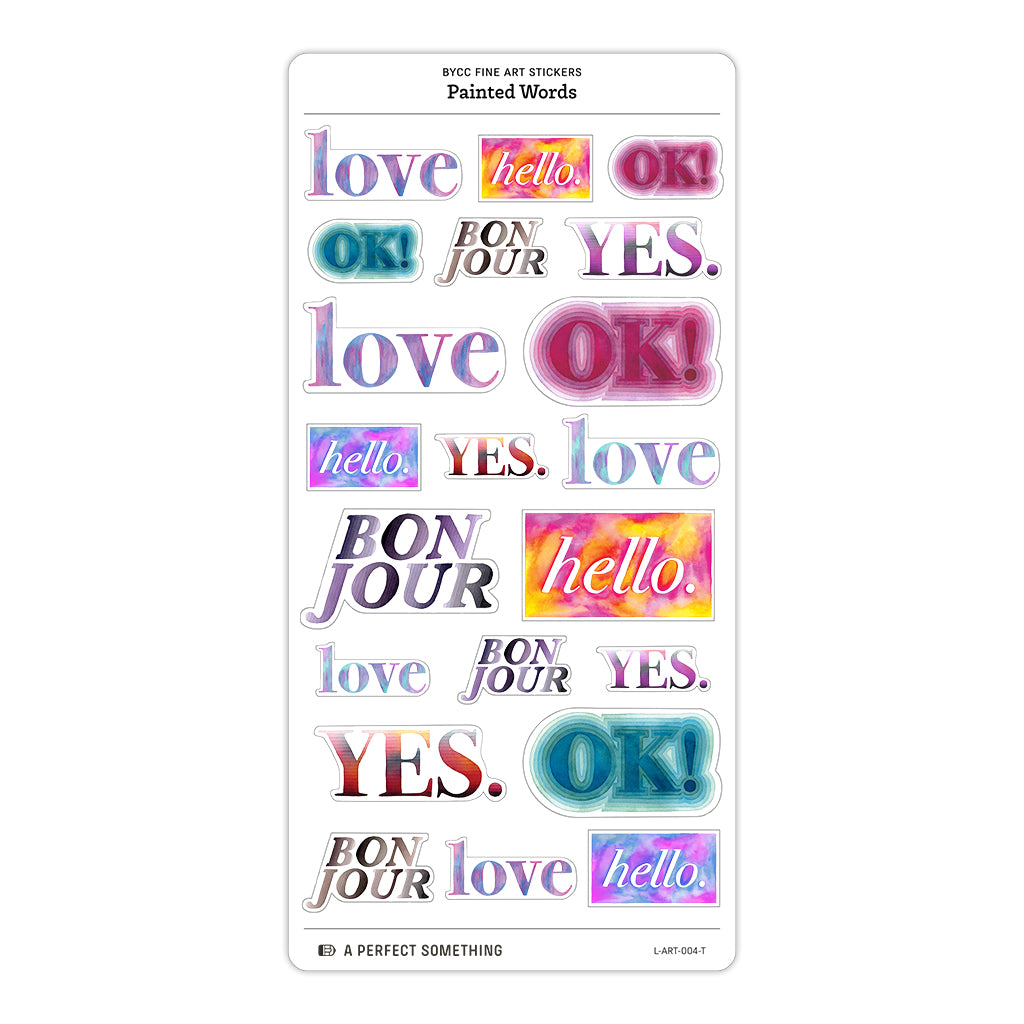 BYCC Fine Art Stickers: Painted Words