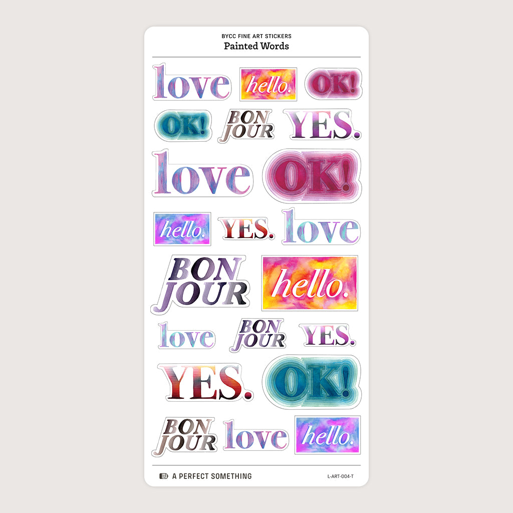 BYCC Fine Art Stickers: Painted Words