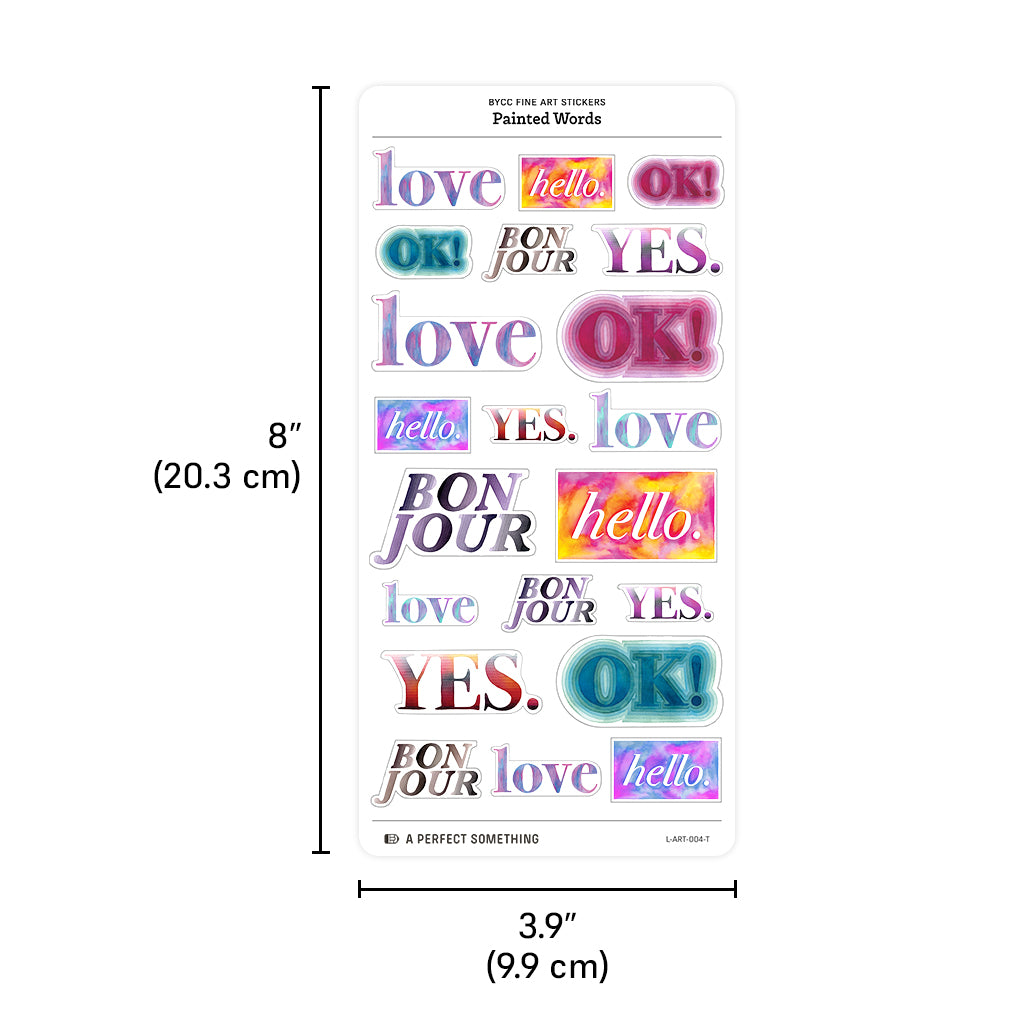 BYCC Fine Art Stickers: Painted Words