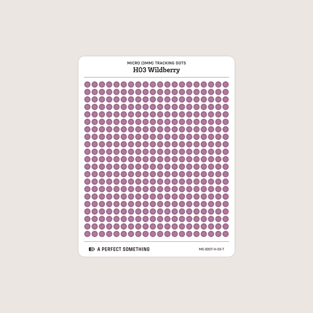Micro (3mm) Tracking Dot Stickers: Hobonichi Color Palette [Medium Sheet Size]