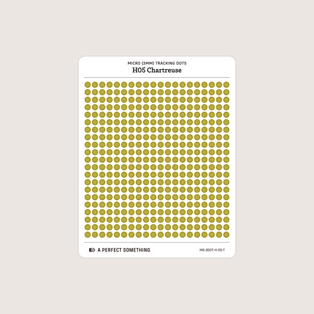 Micro (3mm) Tracking Dot Stickers: Hobonichi Color Palette [Medium Sheet Size]
