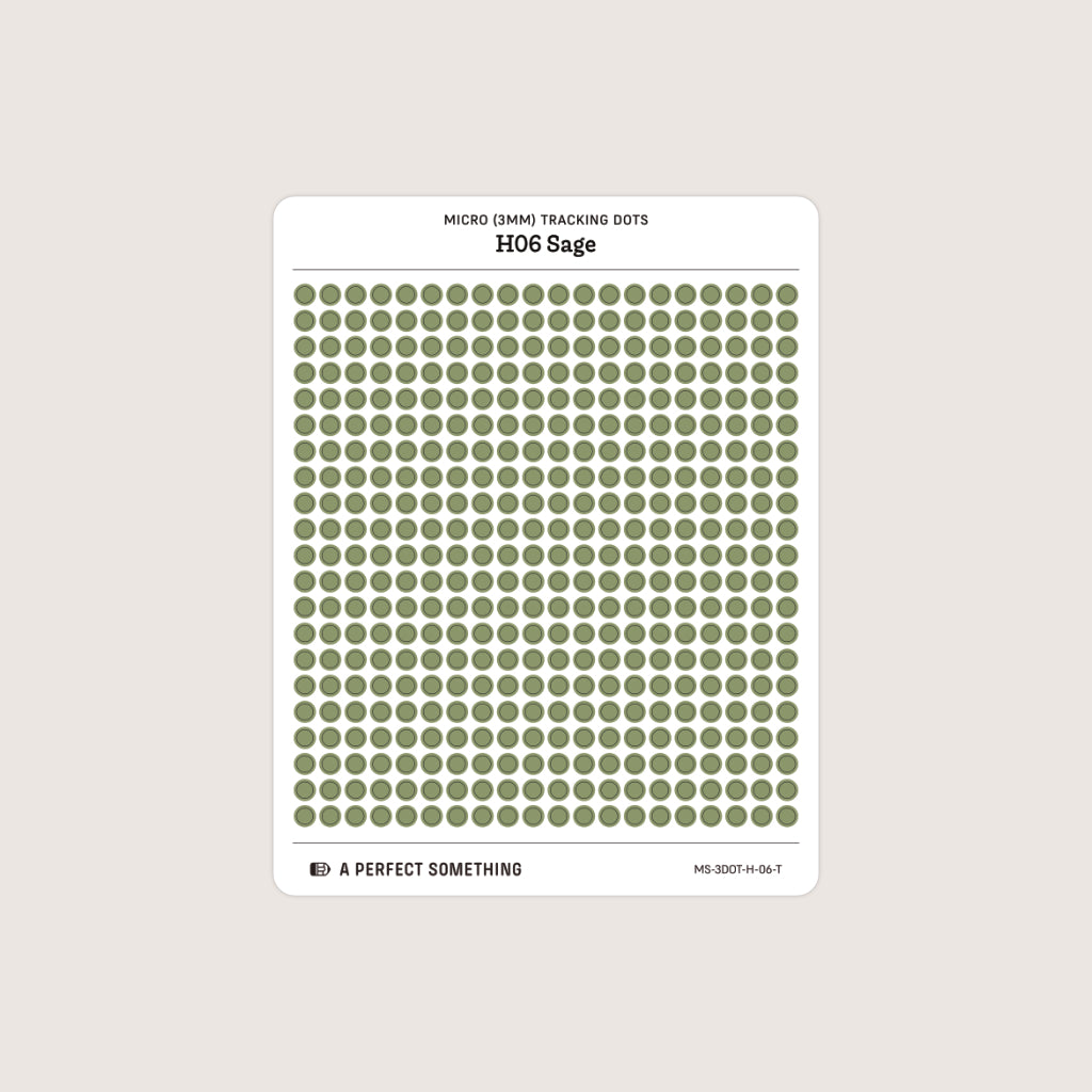 Micro (3mm) Tracking Dot Stickers: Hobonichi Color Palette [Medium Sheet Size]