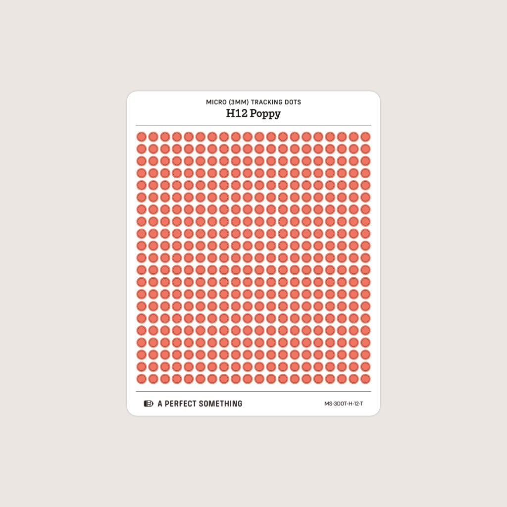 Micro (3mm) Tracking Dot Stickers: Hobonichi Color Palette [Medium Sheet Size]