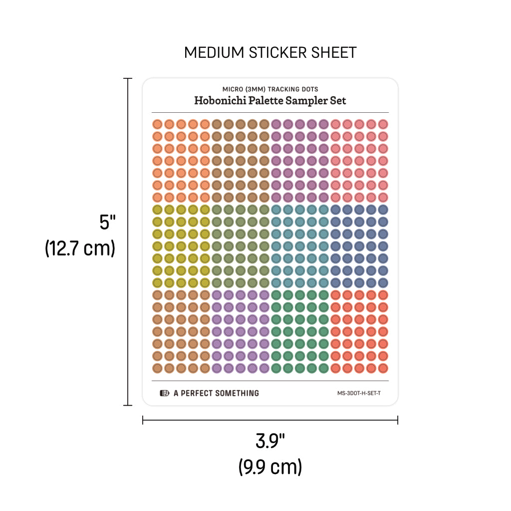 Micro (3mm) Tracking Dot Stickers: Hobonichi Color Palette Sampler Sets
