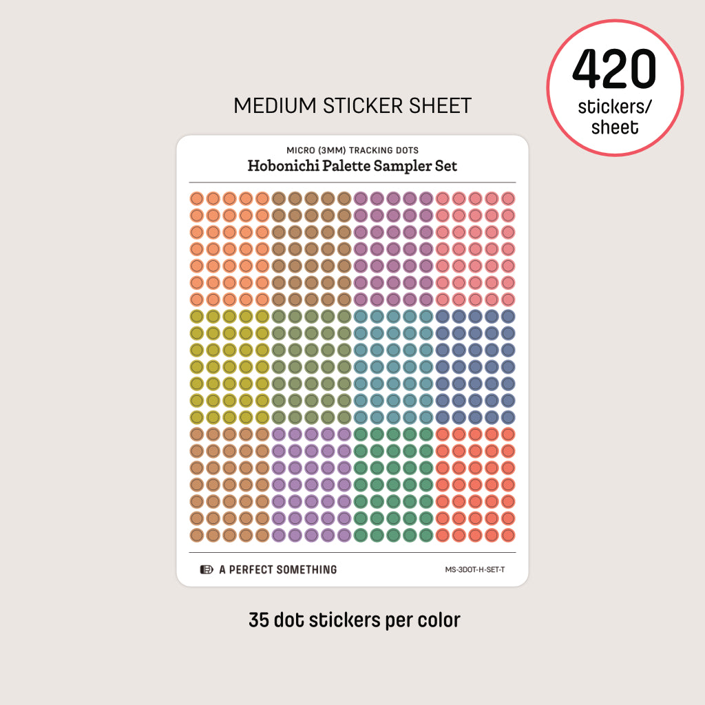 Micro (3mm) Tracking Dot Stickers: Hobonichi Color Palette Sampler Sets