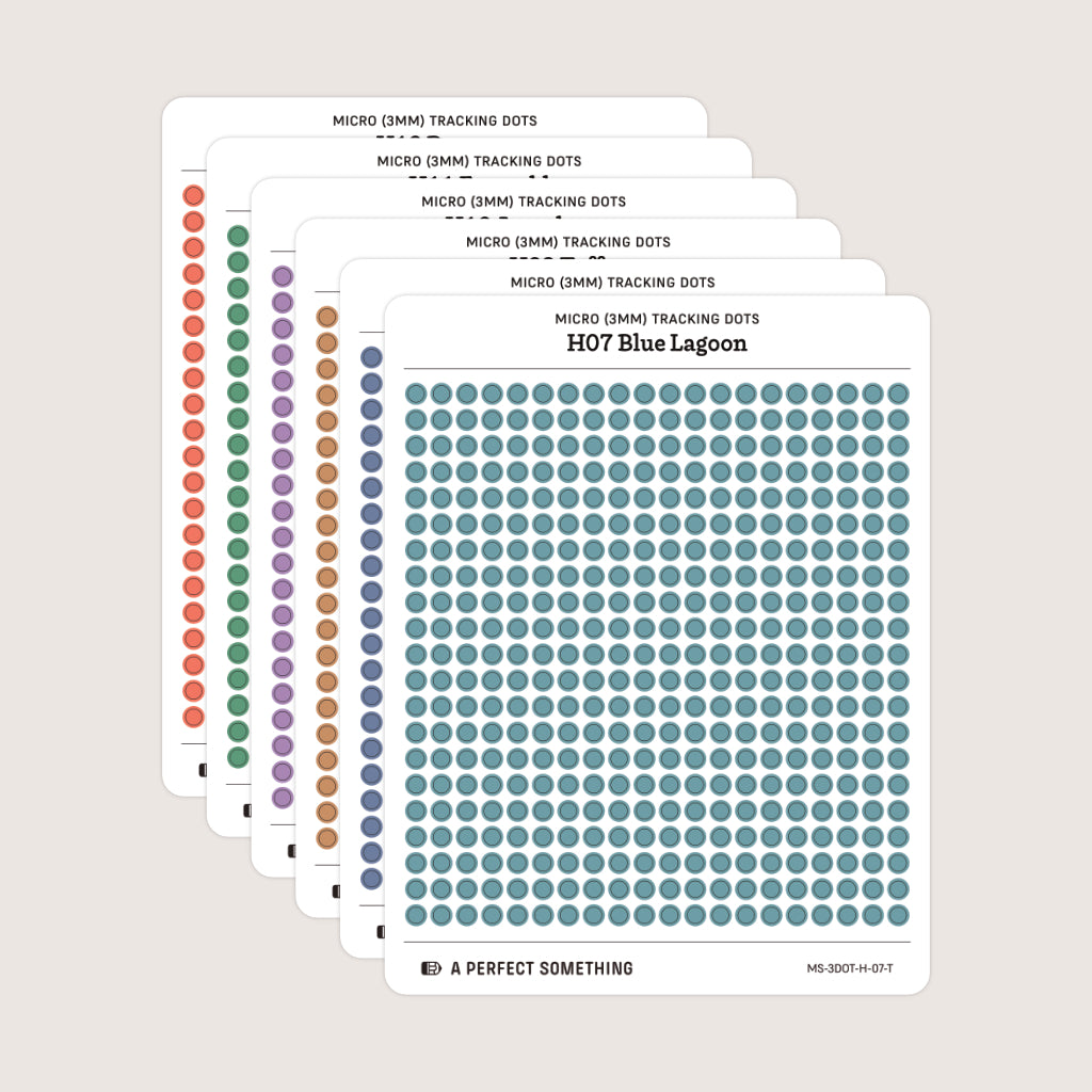 Micro (3mm) Tracking Dot Stickers: Hobonichi Color Palette [Medium Sheet Size]