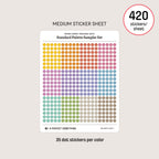 Micro (3mm) Tracking Dot Stickers: Standard Color Palette Sampler Sets