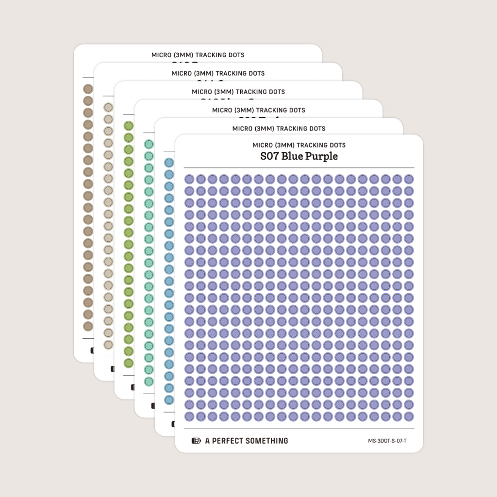 Micro (3mm) Tracking Dot Stickers: Standard Color Palette [Medium Sheet Size]