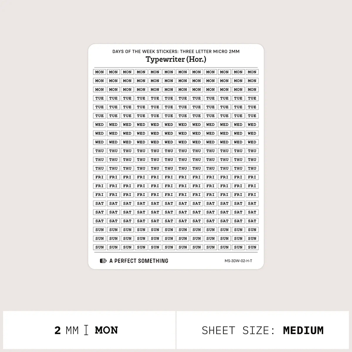 Day of the Week Stickers: Abbreviated All Caps