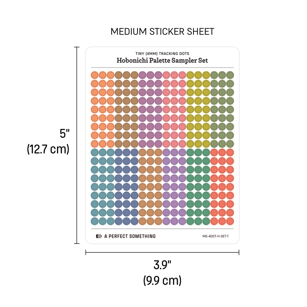 Tiny (4mm) Tracking Dot Stickers: Hobonichi Color Palette Sampler Sets