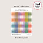 Tiny (4mm) Tracking Dot Stickers: Hobonichi Color Palette Sampler Sets