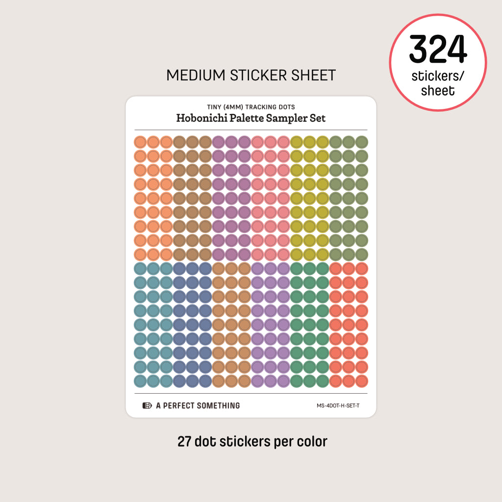 Tiny (4mm) Tracking Dot Stickers: Hobonichi Color Palette Sampler Sets