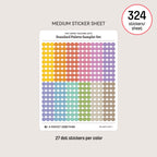 Tiny (4mm) Tracking Dot Stickers: Standard Color Palette Sampler Sets