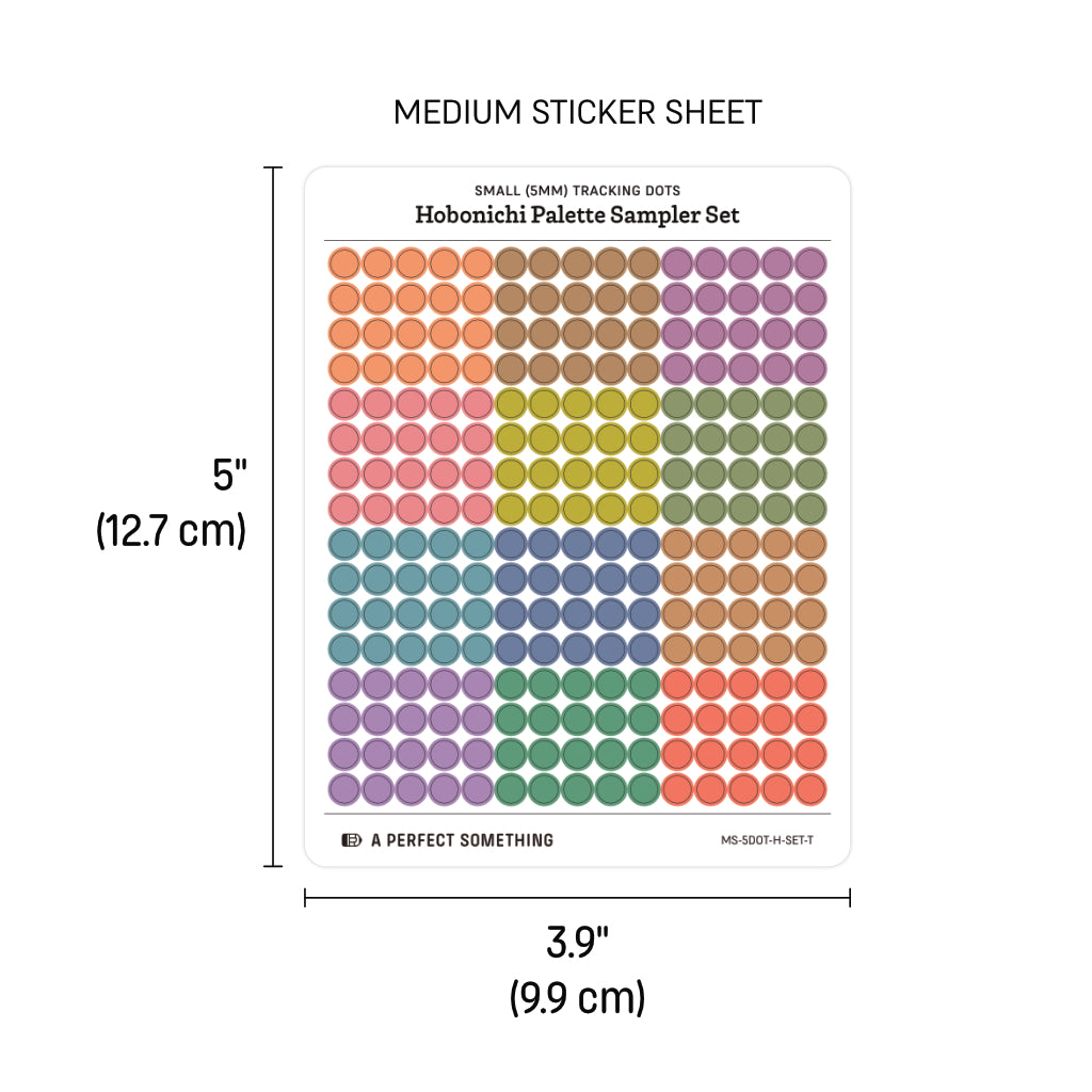 Small (5mm) Tracking Dot Stickers: Hobonichi Color Palette Sampler Sets