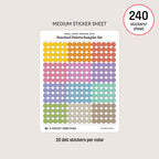Small (5mm) Tracking Dot Stickers: Standard Color Palette Sampler Sets