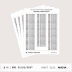 2027 Date Stickers: Micro Typewriter Stamp