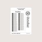 2026 Date Stickers: Modern (Black and White)