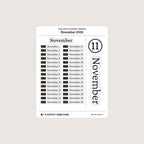 2026 Date Stickers: Modern (Black and White)