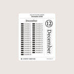 2026 Date Stickers: Modern (Black and White)