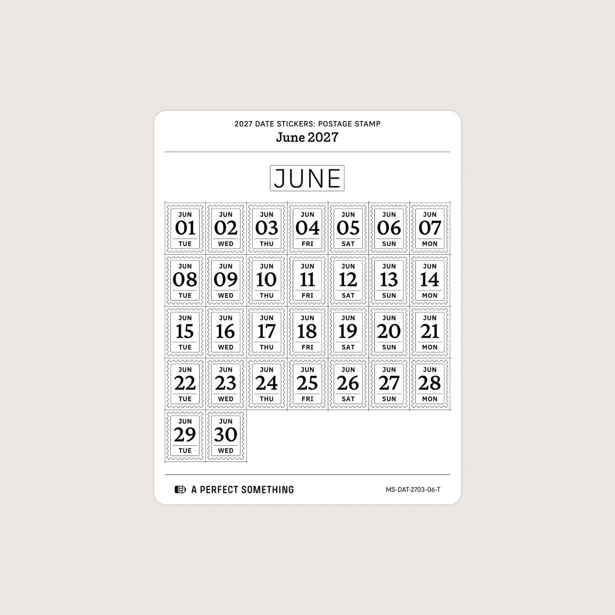 2027 Date Stickers: Postage Stamp