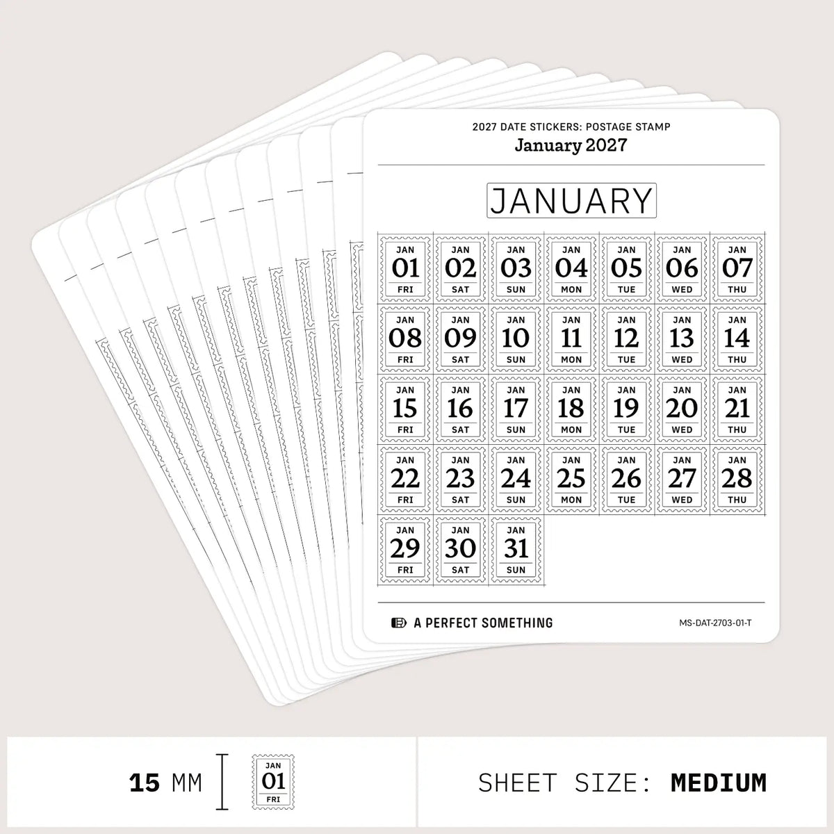 2027 Date Stickers: Postage Stamp