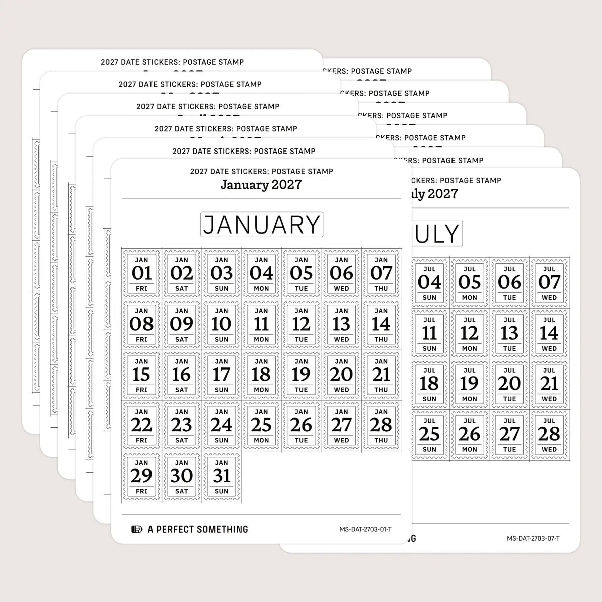 2027 Date Stickers: Postage Stamp