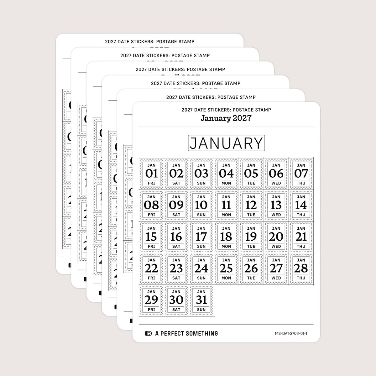 2027 Date Stickers: Postage Stamp