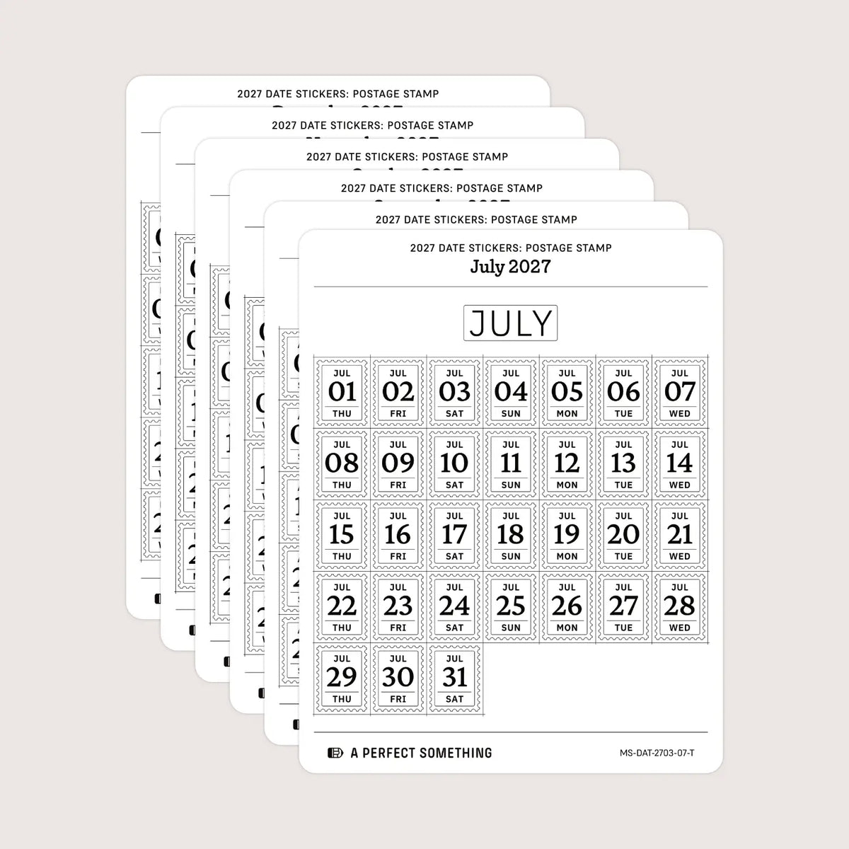 2027 Date Stickers: Postage Stamp