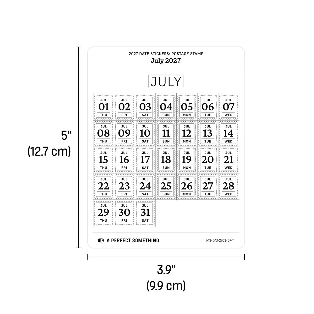2027 Date Stickers: Postage Stamp