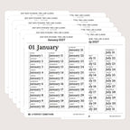2027 Date Stickers: Two Line Classic