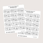 2027 Date Stickers: Minimal Badge
