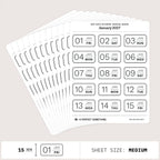 2027 Date Stickers: Minimal Badge