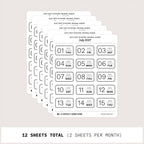 2027 Date Stickers: Minimal Badge