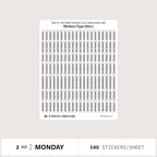 Day of the Week Stickers: Full Word All Caps