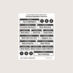 Journal Prompt Stickers: Monthly Highlight Badges