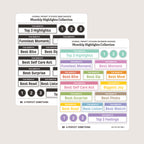 Journal Prompt Stickers: Monthly Highlight Badges