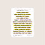 Journal Prompt Stickers: Daily Highlights, Highlighter Style