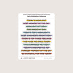 Journal Prompt Stickers: Daily Highlights, Highlighter Style