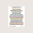 Journal Prompt Stickers: Daily Highlights, Highlighter Style