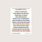 Journal Prompt Stickers: Daily Highlights, Highlighter Style