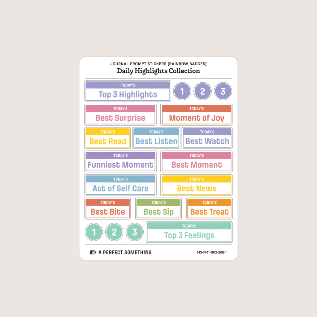 Journal Prompt Stickers: Daily Highlight Badges