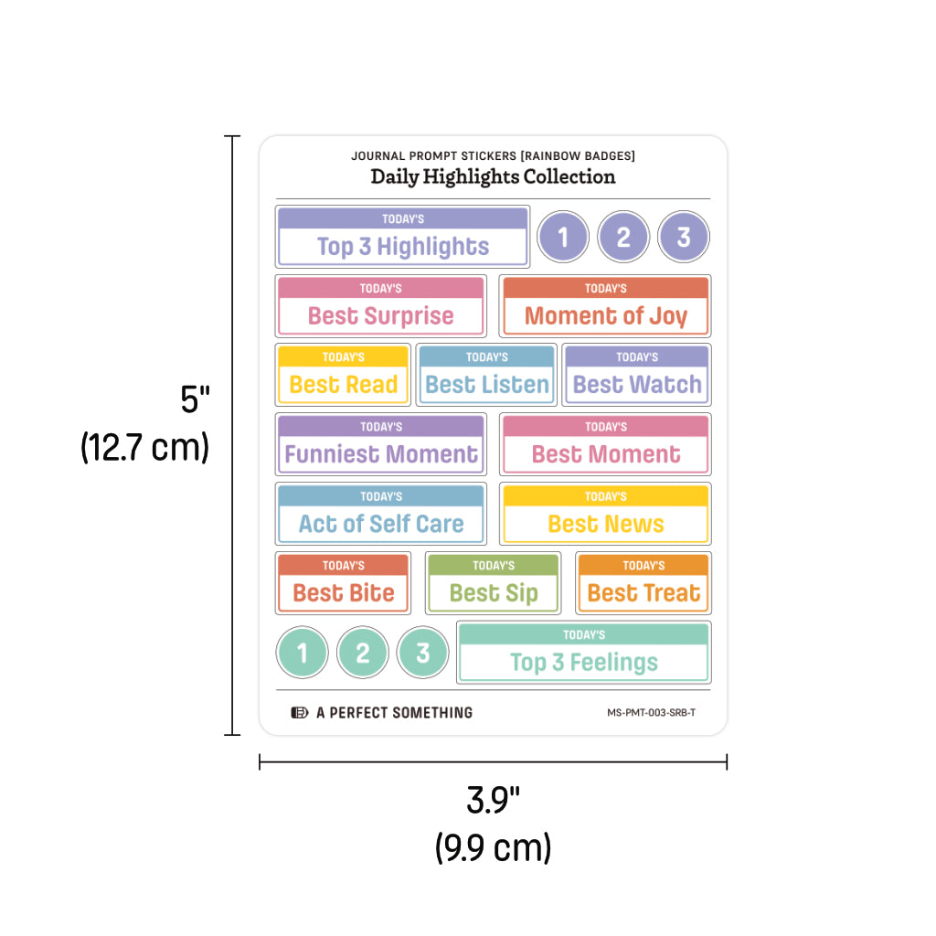 Journal Prompt Stickers: Daily Highlight Badges