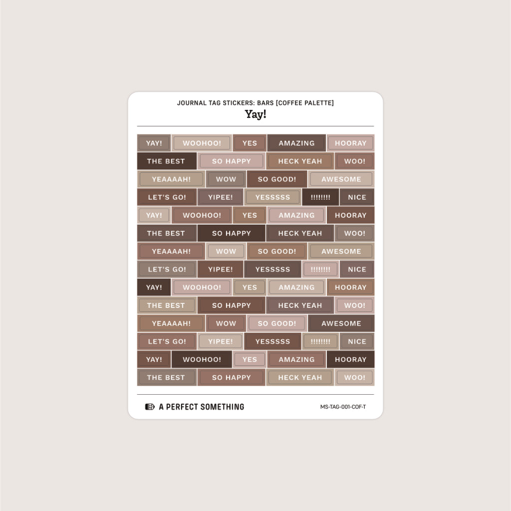 Journal Tag Stickers (Bars): YAY!