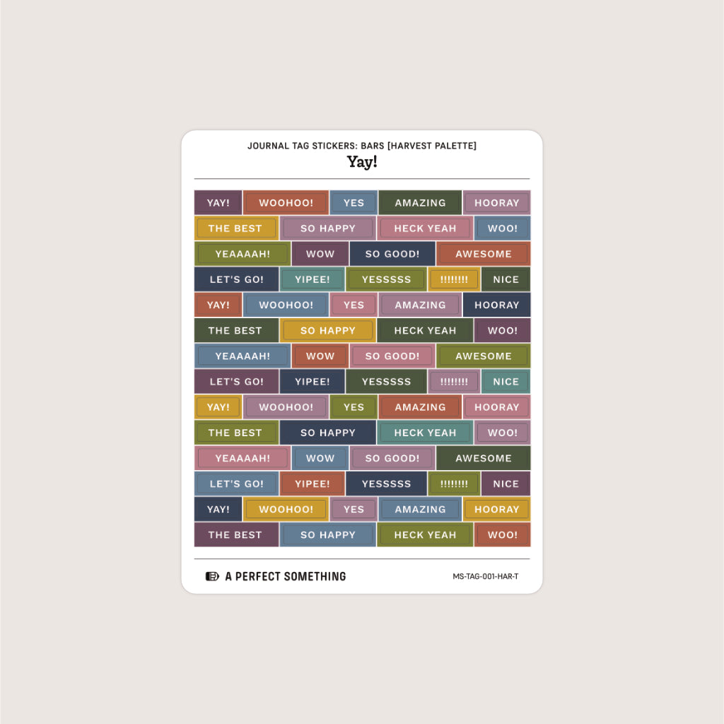 Journal Tag Stickers (Bars): YAY!