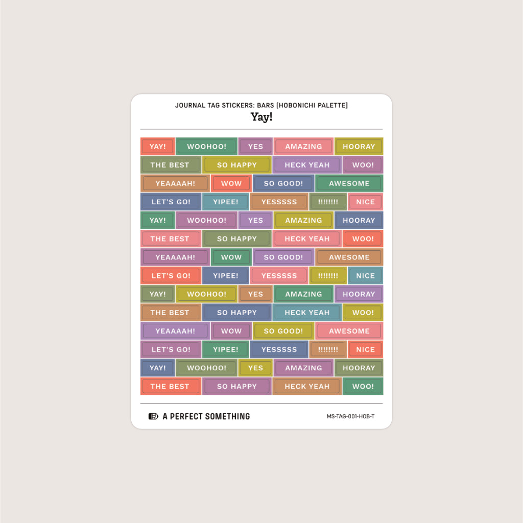 Journal Tag Stickers (Bars): YAY!