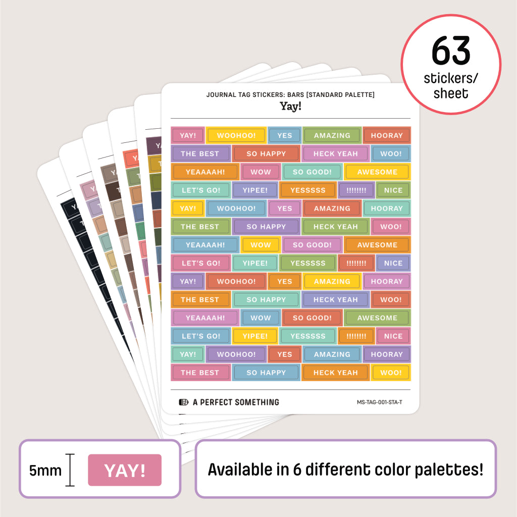 Journal Tag Stickers (Bars): YAY!